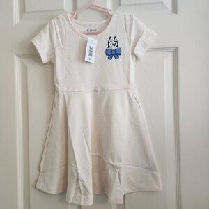 Bluey Toddler Girls Short Sleeve Dress Size 5T White Casual Dress NWT